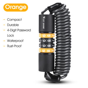 West Biking Anti-theft Bicycle Lock MTB Road Bike Steel PVC Lock With Holder Bicycle Motorcycle Ebike Cable Lock Copper Lock Core Bicycle Accessories