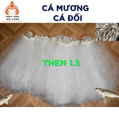 Lưới đánh cá 3 màn cao 85cm ô mắt then 1.5 siêu bén đánh cá mương cá đối