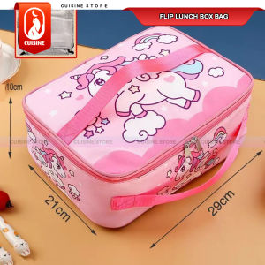 Tas Bekal anak Persegi Flip Ukuran Besar karakter Kuromi Sanrio High Quality