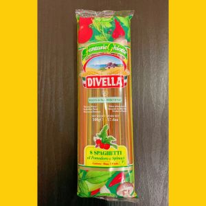 Divella 8 Spaghetti al Pomodoro Tomato & Spinach 500g. สปาเก็ตตี้ ผสมมะเขือเทศและผักโขม ตราดีเวลล่า 500กรัม.