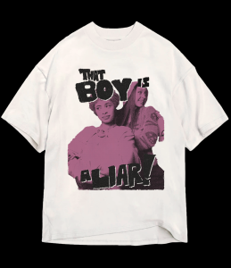 Kaos Rapper ICE SPICE Baju Skena Wanita Oversize Combed 24s Phrase Prints