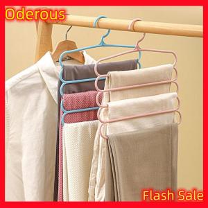 Oderous Clothes Hangers Trousers Hangers Holders Closet Storage Organizers 5 Layers Pants Towel Scarfs Racks Storage Organization