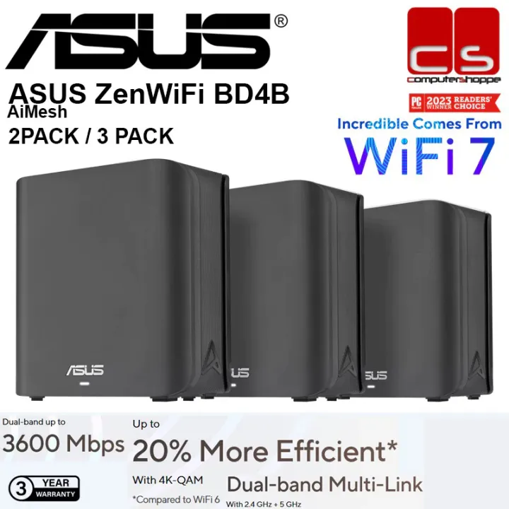 ASUS ZenWiFi BD4 (1/2/3PACK) Dual-band WiFi 7 AiMesh Extendable Router
