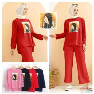 YG || SETELAN NEW HUMAIRA GAMBAR PRINTING DTF FIT XXL LD 114 CM.