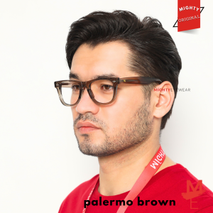 MIGHTY Kacamata PhotoChromic AntiRadiasi Pria Kotak - PALERMO BROWN