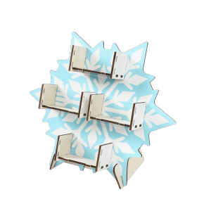 QUA Santa Claus Christmas Candy Display Rack Snowflake Xmas Tree Dim Sum Display Tray Cute Wooden Ornament Christmas Party