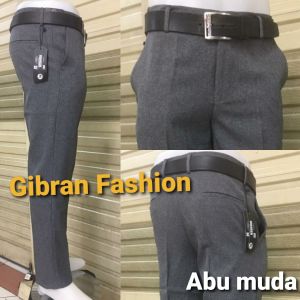 Celana Kerja pria model slimfit size 27-44 jumbo bahan semiwoll premium