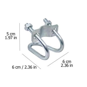 10Sets Double U Bolt Cross Tube Connector Galvanized Pipe Clamp for Round Tube Cross Joining Rack Build Work 