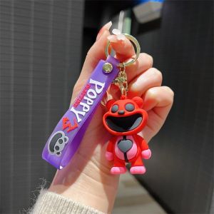 Halloween Horror Keychain for Car Keys Smiling Critters Bear Anime Accessories New in Keychains Women Doll Keyring Holiday Gifts
