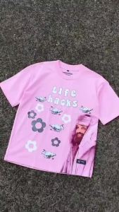 Life Hacks Cool Guy Fashion Brand Cotton T-Shirt for Men Regular Round Neck Tees Quality Clothing