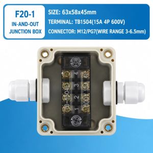 Universal Electrical Junction Box Enclosure with F20 15A Barrier Terminal for CCTV Camera & LED Project Installation