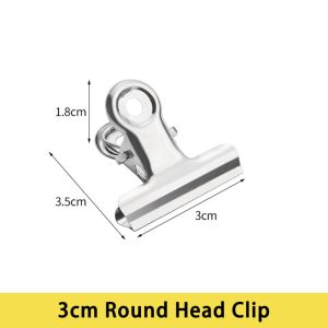 OKDEALS Multi-size Metal Binder Clips Stainless Steel Round/Flat/Mountain Head Seal Clip Simple Paper Clips Students