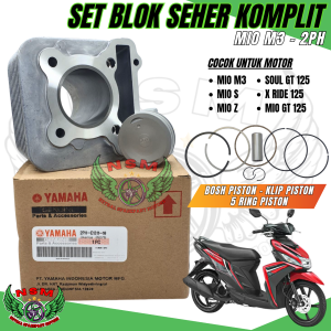 Blok seher assy komplit + piston set yamaha mio m3 / mio 125 / mio z s / fino 125 / mio soul gt 125