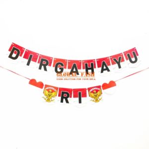 Banner DIRGAHAYU RI 3 / bunting flag HUT RI/ banner 17 agustus