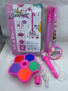 Super cool and dazzling color illuminated karaoke standing microphone toy suitable for children aged 3-12 years old2026