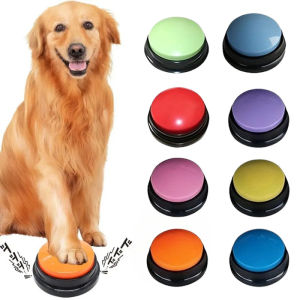 Recordable Pet Training Bell Button Battery Interactive Voice Recorder Tool Mainan Butang