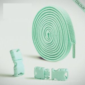 Sepasang Tali Sepatu Flat Shoe Sneakers Pipih Elastis Karet Lazy Lace Lock Buckle Tali Gepeng Shoelaces J263