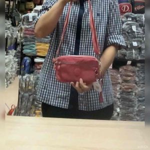 #lingkub012 กระเป๋าสะพาย ขนาดเล็ก 7.5 นิ้ว สีของผ้า 4ช่องซิป