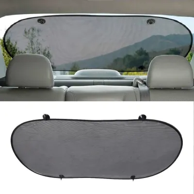 1PC 100X50ซม.กระจกรถด้านหลังม่านบังแดดที่มีประสิทธิภาพถ้วยดูดรถกระบังแสงม่านบังแดดม่านในรถตาข่าย