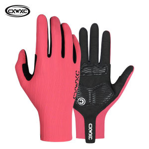 Cxwxc Màn Hình Cảm Ứng Dài Đầy Đủ găng tay xỏ ngón thể thao thoáng khí găng tay đi xe đạp MTB xe đạp đường trường lái xe đua xe Phụ Nữ Người Đàn Ông Găng