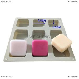 [COD] WEICHENG 9 khoang xà phòng Khuôn Silicone khuôn để làm thủ công xà phòng Lotion Bar hình chữ nhật vuông tái sử dụng Silicone xà phòng làm khuôn