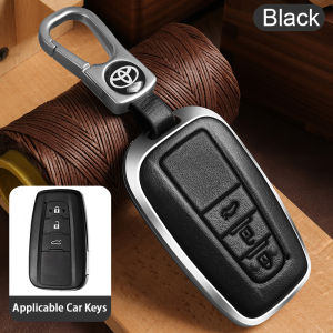 Sarung Kunci For Toyota Fortuner RAV4 Crown Hilux Camry Land Cruiser Prado Remote Key Case Cover Alloy Key Fob Shell Keychain