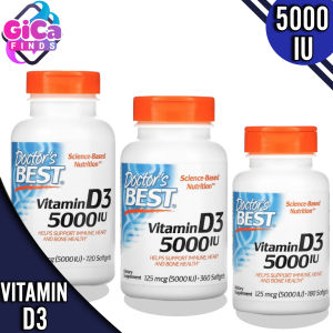 Vitamin D3 5000 IU Doctors Best 5000 IU 125 mcg 180 360 or 720 SoftGels