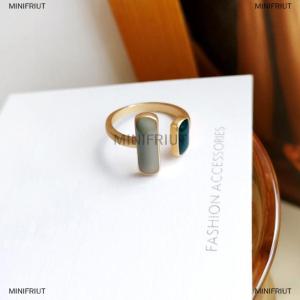 [COD] MINIFRIUT Vintage Fashion Opal Stone Wedding Open Adjustable Stamp Rings For Women Jewelry