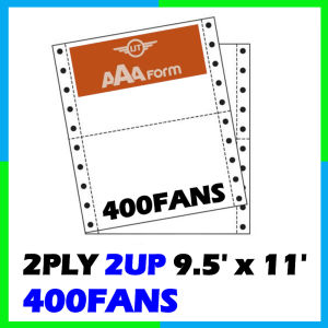 AAA Form 2ply 2UP NCR Computer Form 2 Ply Half 400 FANS / Dot Matrix Printer Paper / Computer Paper 2 Layer Half Cut