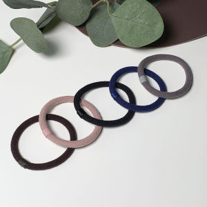 [SG | Thick & Tight] 5-10pc Set 5mm High Elasticity Thick Black Hair Tie Morandi Hair Rope Ponytail Hair Band for School Student and Office Outfit Dress Up