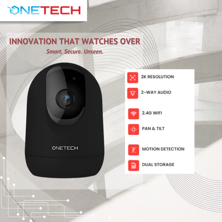 OneTech Otus Black 2.0 CCTV Security Camera 2 Way Audio 2MP Indoor ...