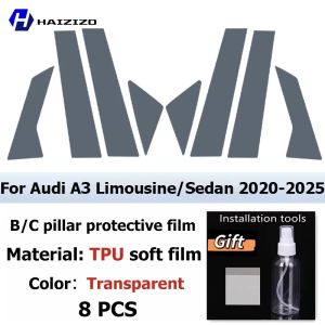 sapid For Audi A3 2020-2025 B C Pillar Film TPU Anti-Scratch Anti-Fingerprint Vinyl Sticker for Car Door Trim Cover PPF M8Y4R