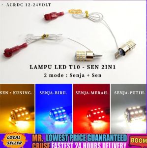2 PCS Lampu Led sen 2in1 54 titik - Lampu T10 2 Mode sein dan senja Motor Nmax Aerok Pcx Adv