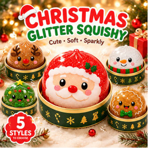 【COD】Christmas Glitter Dumpling Squishy Slow Rising Soft Squeeze Stress Relief Toy