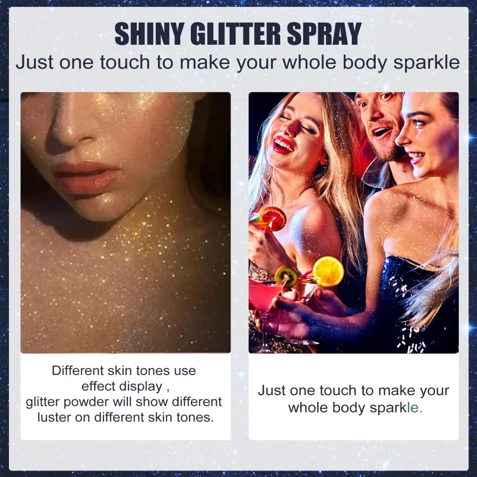 Eelhoe Brightening Glitter Sparkle Spray Clothes And Hair Glitter Spray  Fabric Shiny Glitter Spray For Party