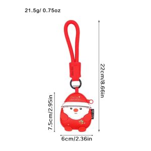 Móc khóa ông già Noel bằng da bán chạy móc khóa hoạt hình dễ thương tinh xảo mặt dây chuyền nhỏ đồ trang trí Giáng sinh.