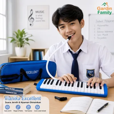 Pianika Excellent Melodica Biru Soft Cover – Suara Jernih & Nyaman Dimainkan
