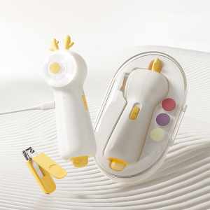 Orzbow Baby Electric Nail File with Clipper 5-in-1 Baby Nail Trimmer with LED Light Rechargeable Nail Clippers for Infant