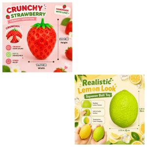 【ECILY🔥3pcs】Realistic Fruit Squeeze Toy Color Changing Lemon Mango Block Filled Squeeze Fidget Toy For Kids Adults Temp Color Changing Mango Lemon Strawberry 6cm Portable Sensory Play