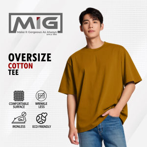 MIG Premium 200gsm Technology Cotton Comfortable Round Neck Short Sleeve Oversized Plain T Shirt - 1112O