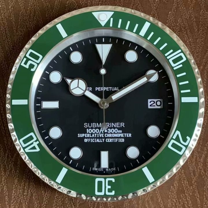 Rolex wall clock Green Water Ghost GTM simple modern wall clock ultraquiet luminous highend
