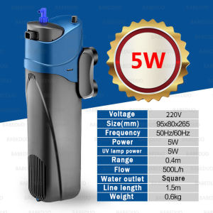 （9W）Aquarium Products Three-in-one (Filtration Sterilization Aeration) Submersible Filter Oxygenation and Aeration Pump UV Lamp