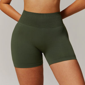Zechuang European and American seamless high-waisted yoga shorts for women in summer tight-fitting butt-lifting quick-dry sports running fitness pants 7655