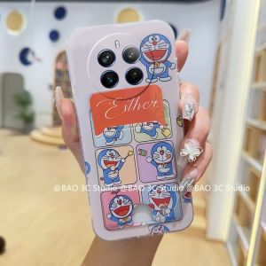 Stock Phone Case Realme 13 Pro+ 13+ Realme 12X 12+ 12 Pro + Plus 5G 4G New Cartoon Trend Doraemon Hello Kitty Card Holder Casing Lens Protection Shockproof Couple Back Cover 2024