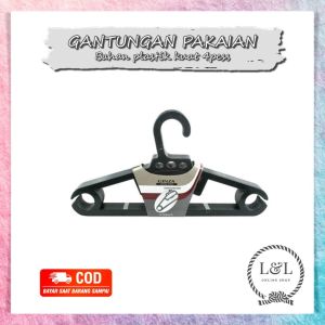 Gantungan Baju Plastik Hanger Baju Plastik Hanger Gantungan Pakaian Isi 4 pcs