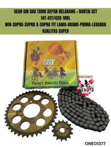 GEAR GIR GIGI TARIK DEPAN BELAKANG + RANTAI SET 14T-41T/428-108L WIN HONDA KUALITAS SUPER