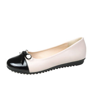 Free Shipping Spring New Korean-Style Fashionable Round-Toe Slip-On Flat Casual Shoes Plus-Size WomenS Shallow-Mouth Bow Design