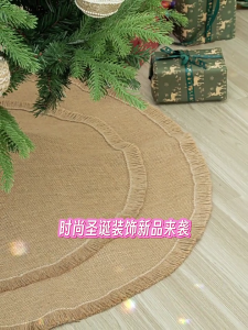 Traditional Linen Christmas Tree Skirt 24 36 48 Inch Sizes User friendly Materials Secure Fastening Holiday Essential