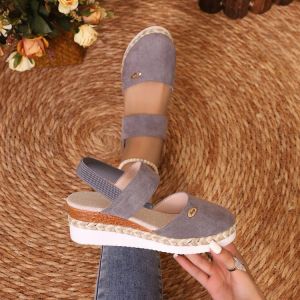 [Free Shipping] Plus-Size Wedge Sandals New Summer Styles Wide-Strap Closed-Toe Sandals Versatile WomenS Shoes In Stock