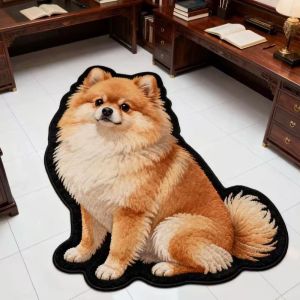 AKZDXE Special-shaped Cat Dog Carpet Non-slip 2D Flat Animal Doormat Creativity Wear-resistant Room Floor Rug Bedroom Living Room Decor